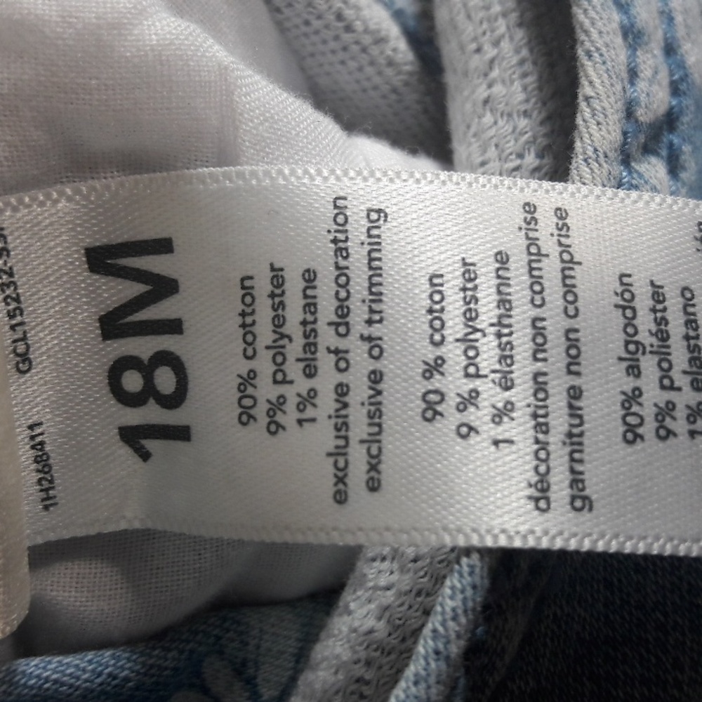 baby B'gosh girl's denim overall shorts floral print 18M - Picture 9 of 11